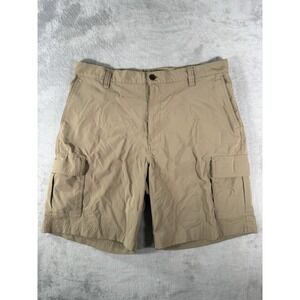 Chaps Shorts Men's 36 Tan Flat Front Cargo Casual Preppy